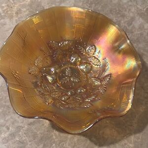 Iridescent Glass Decorative Bowl